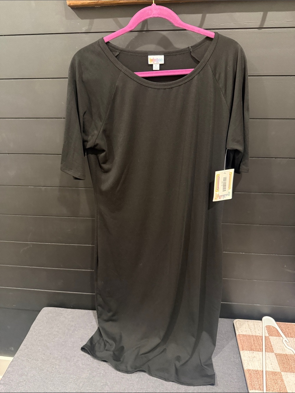 LuLaRoe Black Short Sleeve Dress - Classic Crew Neck